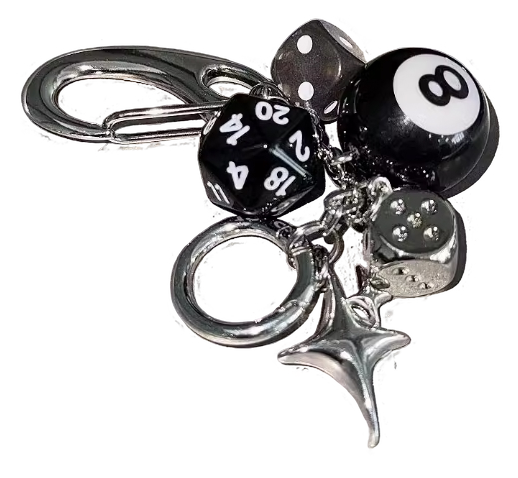 8-Ball Dice Keychain