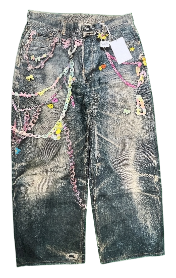 Acne Studios 1981M Rainbow Keychain Print Jeans