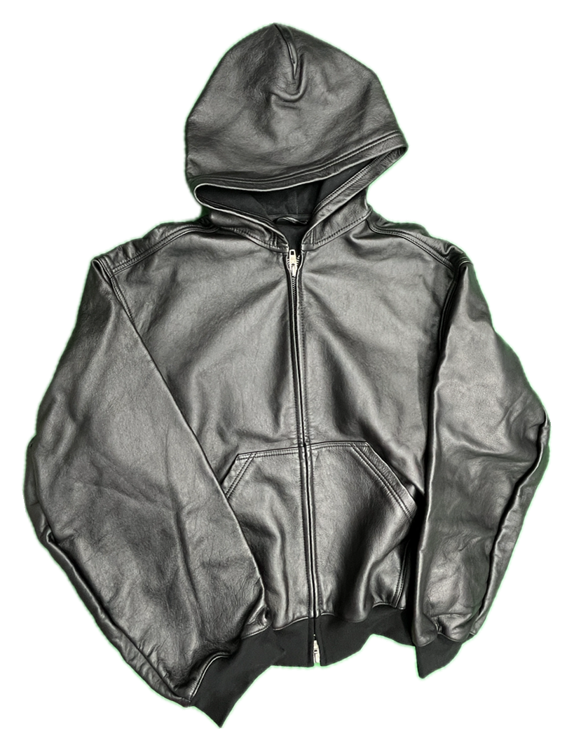 Balenciaga Leather Hooded Jacket