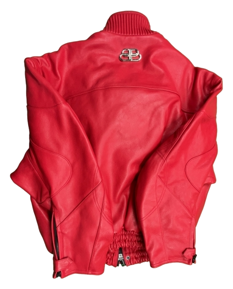 Balenciaga Red Leather Akira Jacket