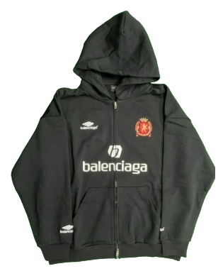 Balenciaga Soho “Manchester United” Football ZipUp Hoodie Black