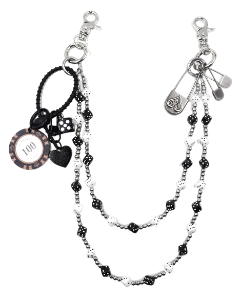 Black and White Dice Double Chain
