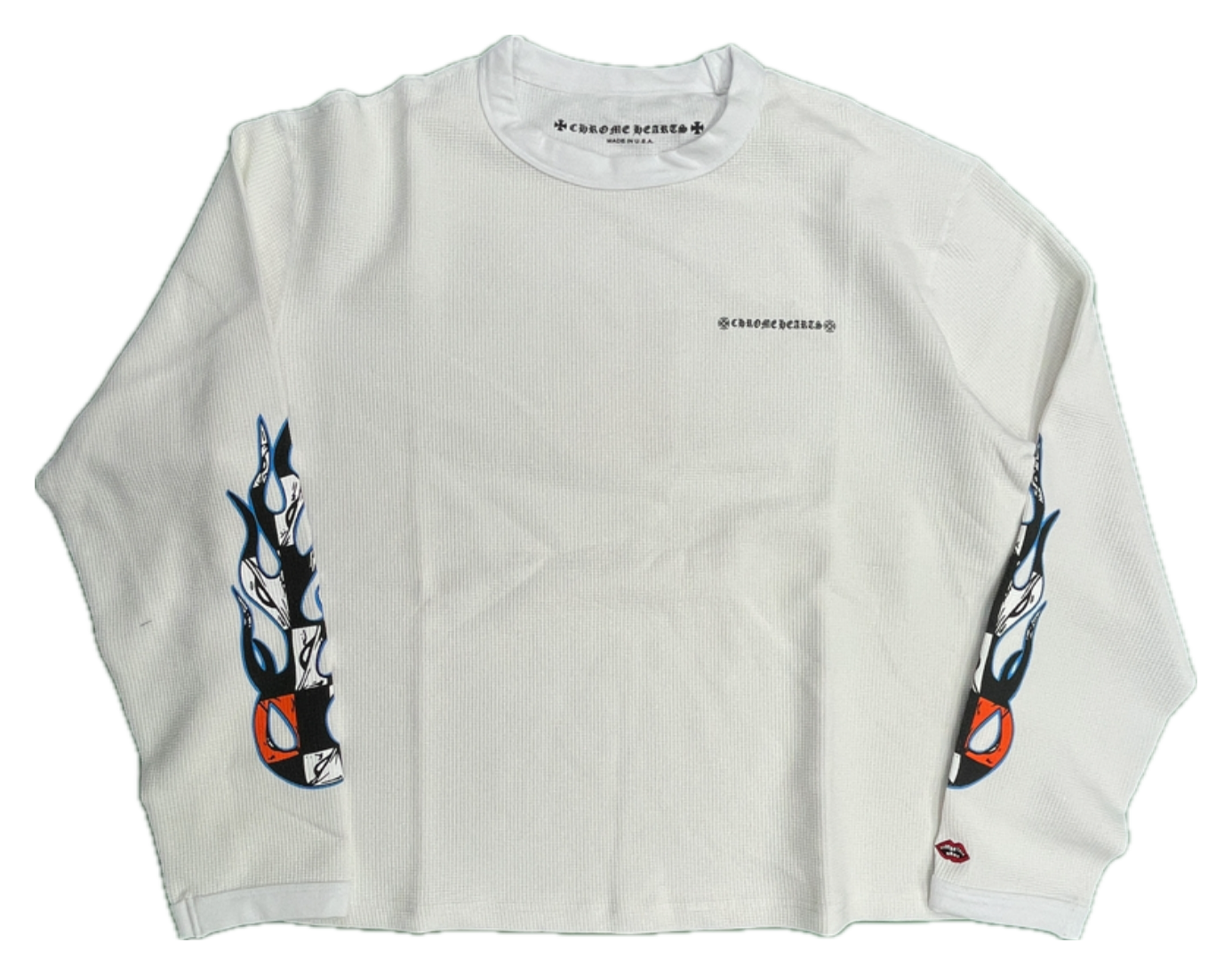 Chrome Hearts Blue Flames Waffle Longsleeve