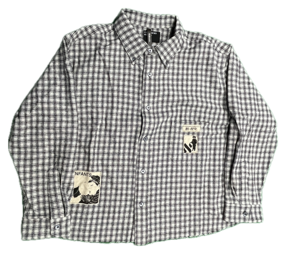 ERD Plaid Patches Cashmere-Blend Shirt
