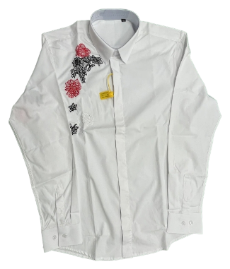 Embroidered Flower Dress Shirt