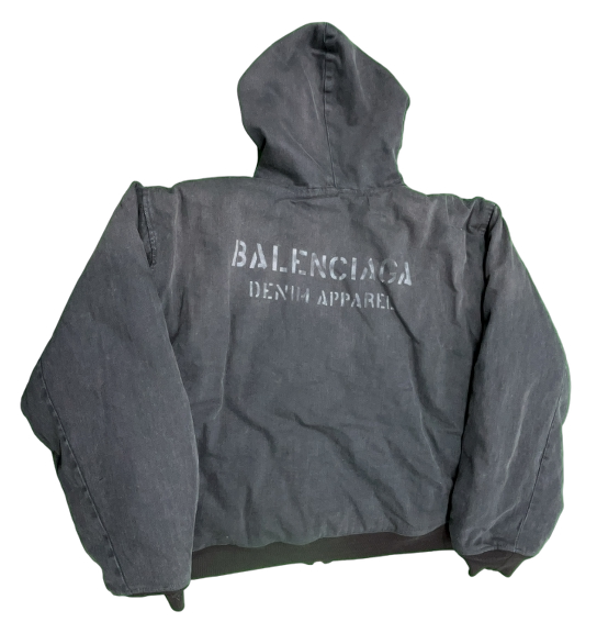 MVT Balenciaga Denim Apparel Bomber Hooded Jacket