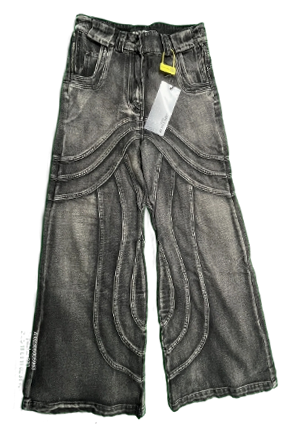 No Faith Studios Black Faded Pattern Jeans