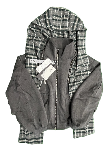 Relabel Jacket with Detachable Plaid Wraparound