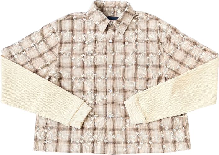 Vitesse Light Embroidered Plaid Long Sleeve Shirt